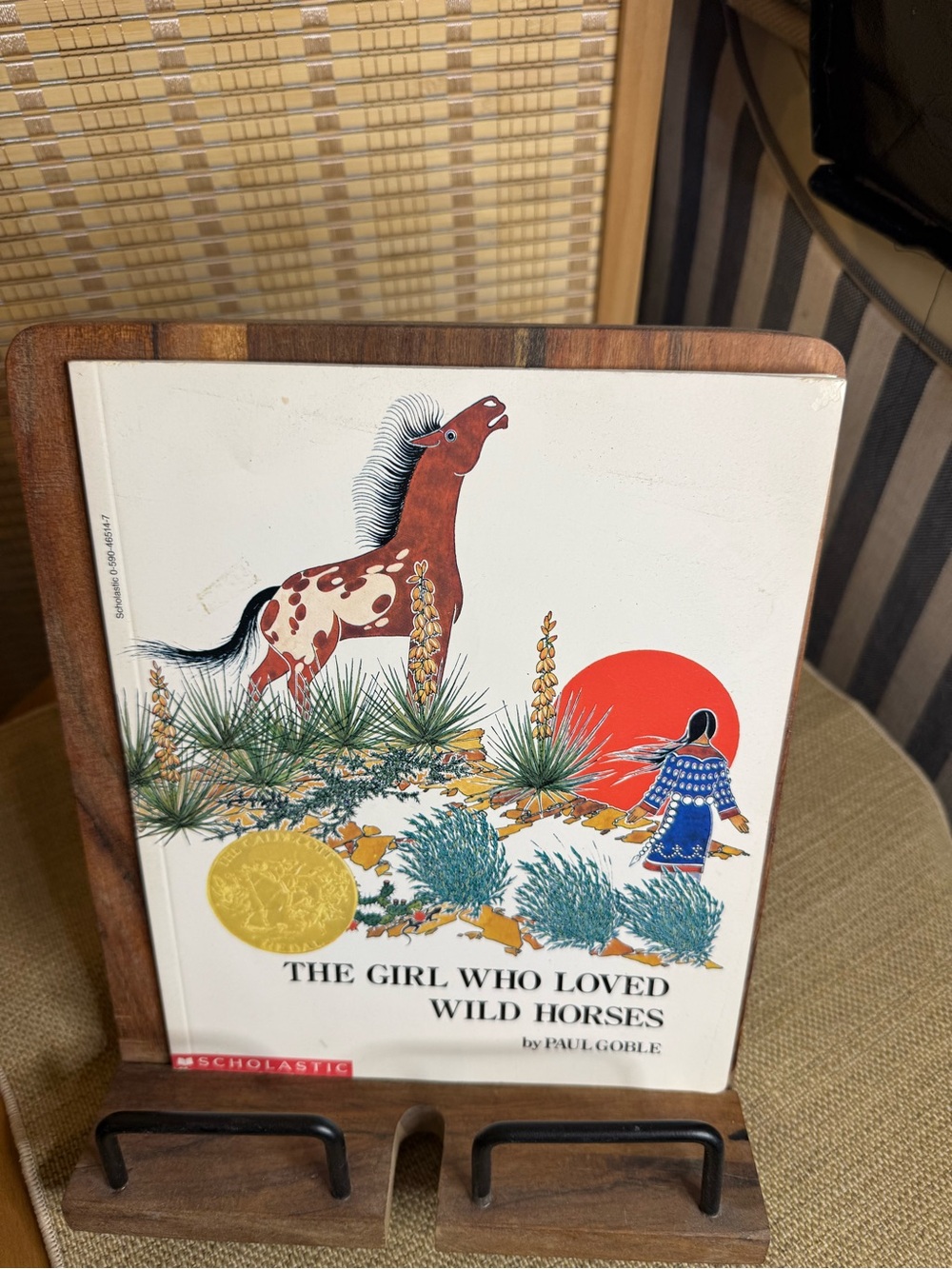 Scholastic White Cover with Red Sun & Brown Horse Illustration paperback